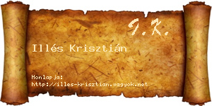Illés Krisztián névjegykártya